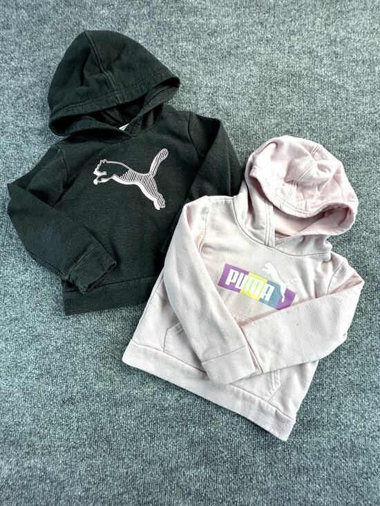 Puma Other - Puma Toddler Girls Hoodie Bundle Pink Gray Pullover Sweatshirts Sizes 24M & 3T
